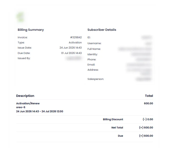 View Invoice — Zal Ultra ISP CRM