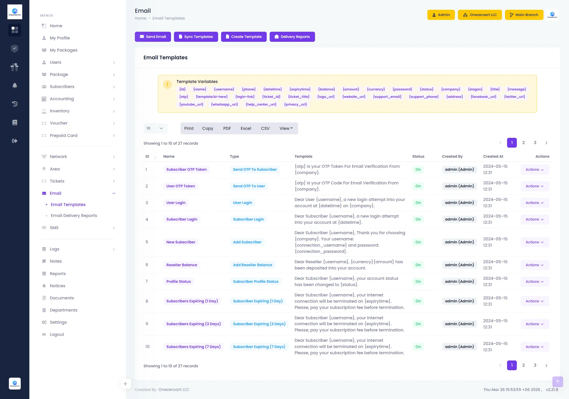 Email Template