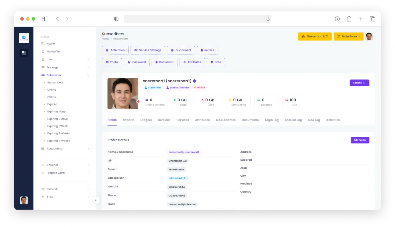 Subscriber Profile