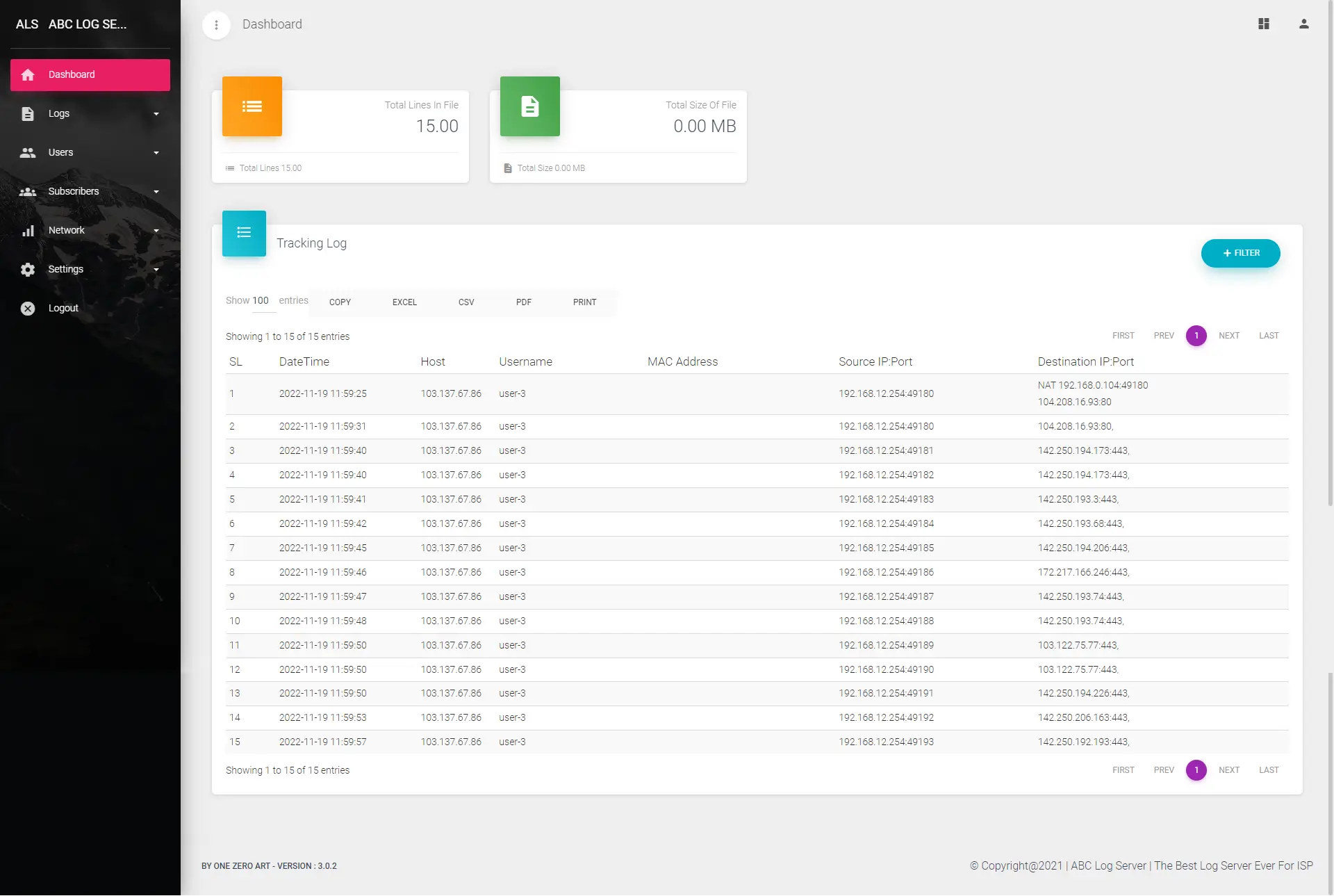 Tracking Log